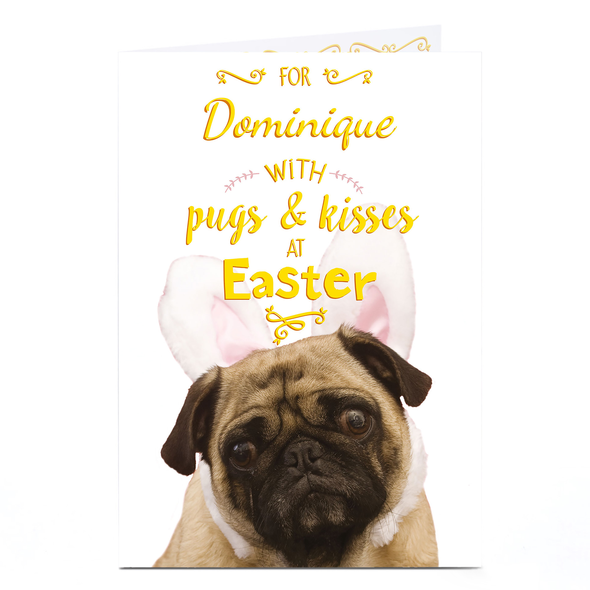 Personalised Easter Card - Pugs & Kisses