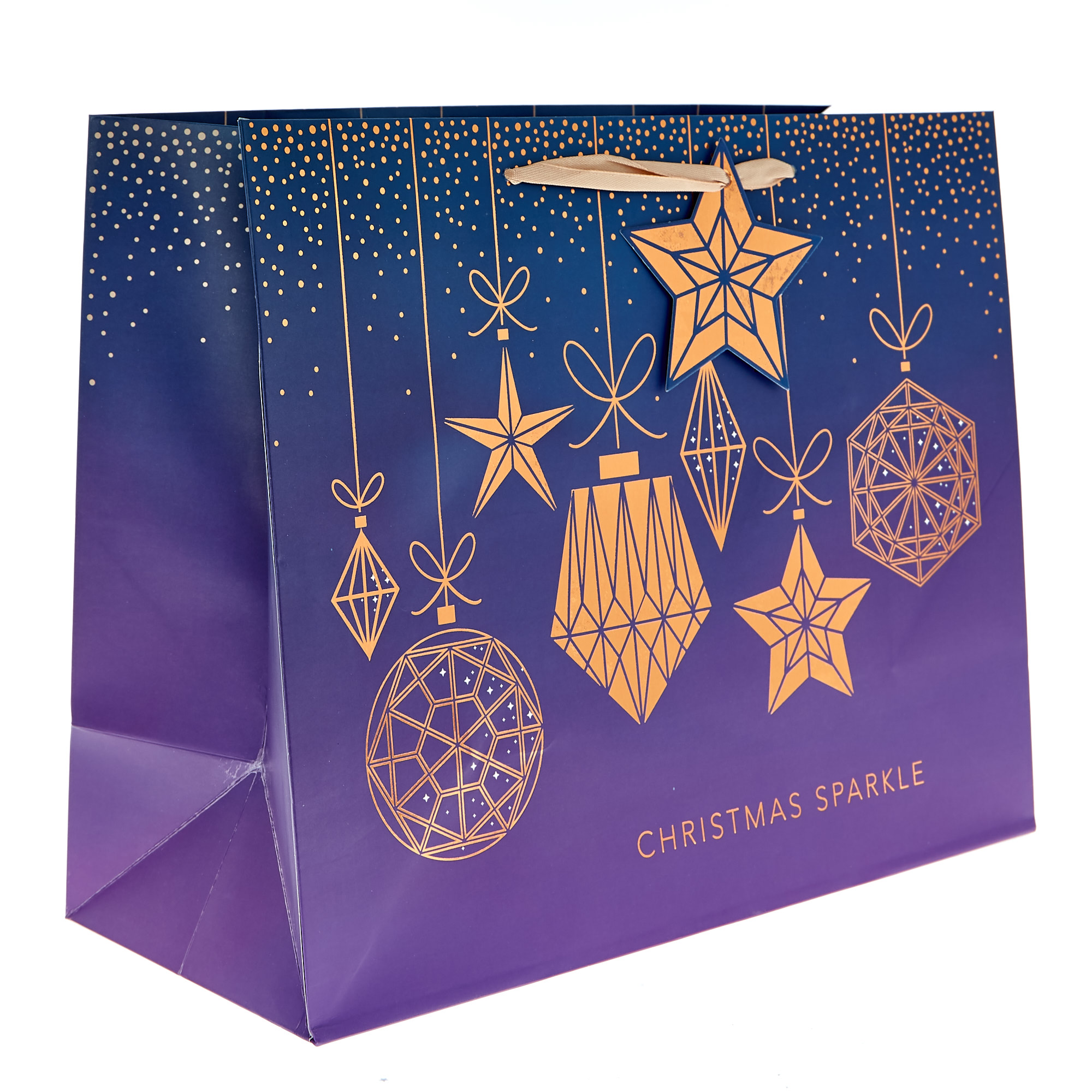 Large Landscape Purple Baubles Christmas Gift Bag