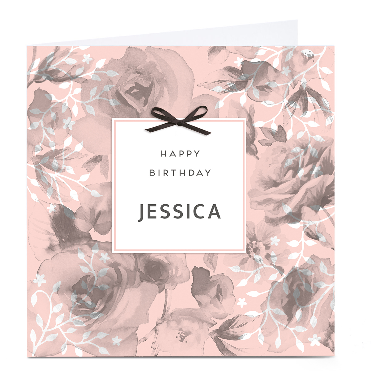 Personalised Birthday Card - Roses & Bow