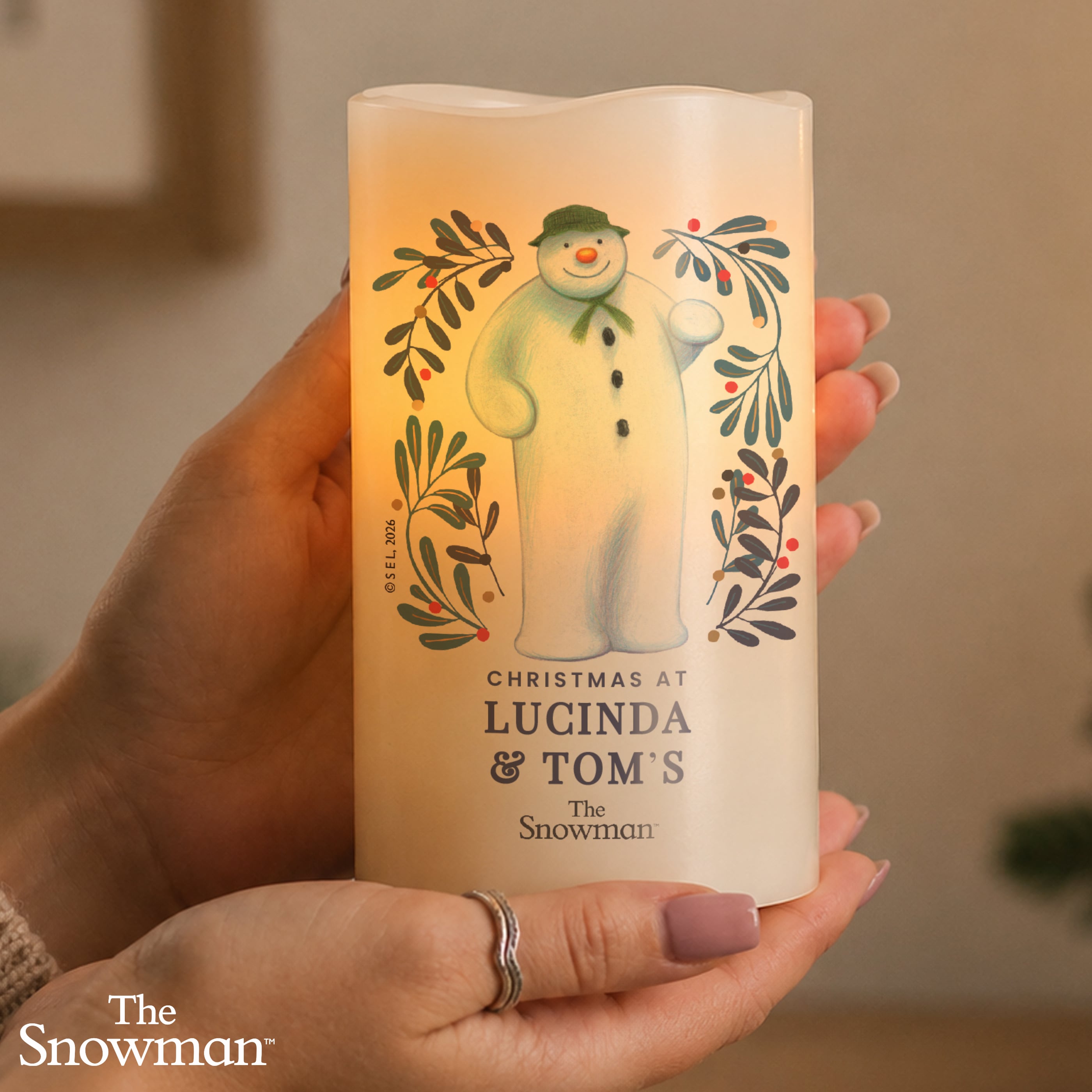 Personalised The Snowman Countdown to Christmas LED Candle