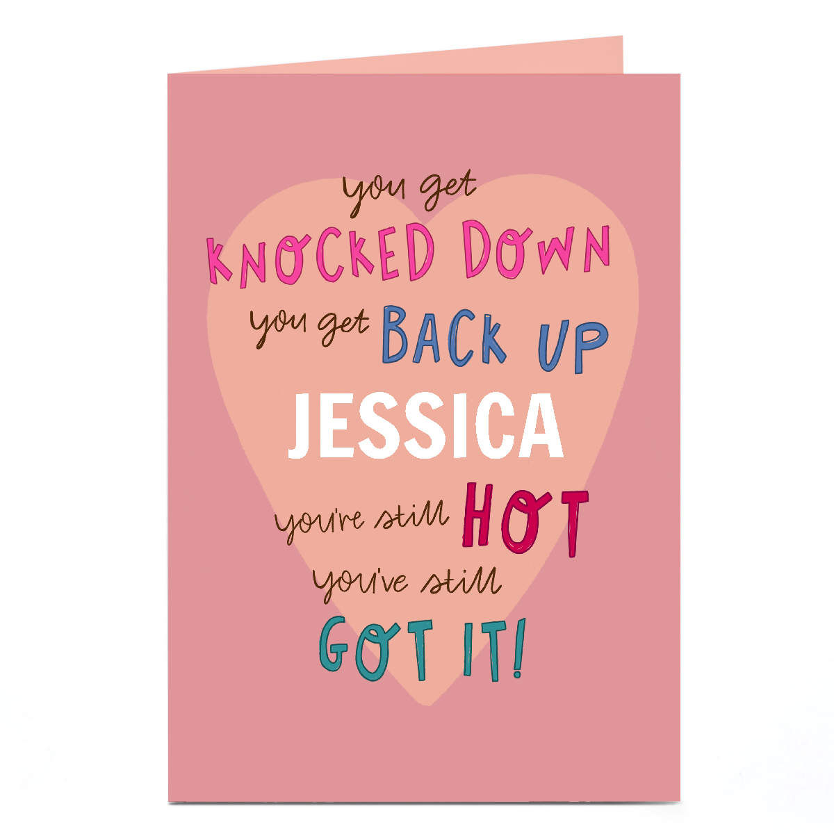 Personalised Card - You Get Knocked Down