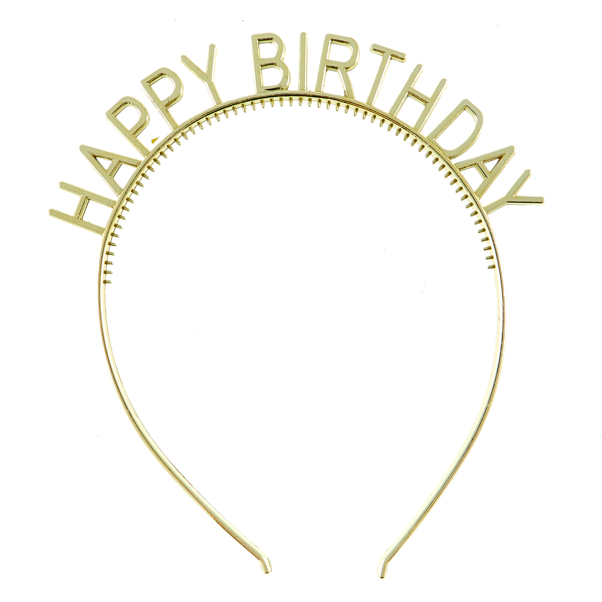 Gold Plastic Happy Birthday Headband