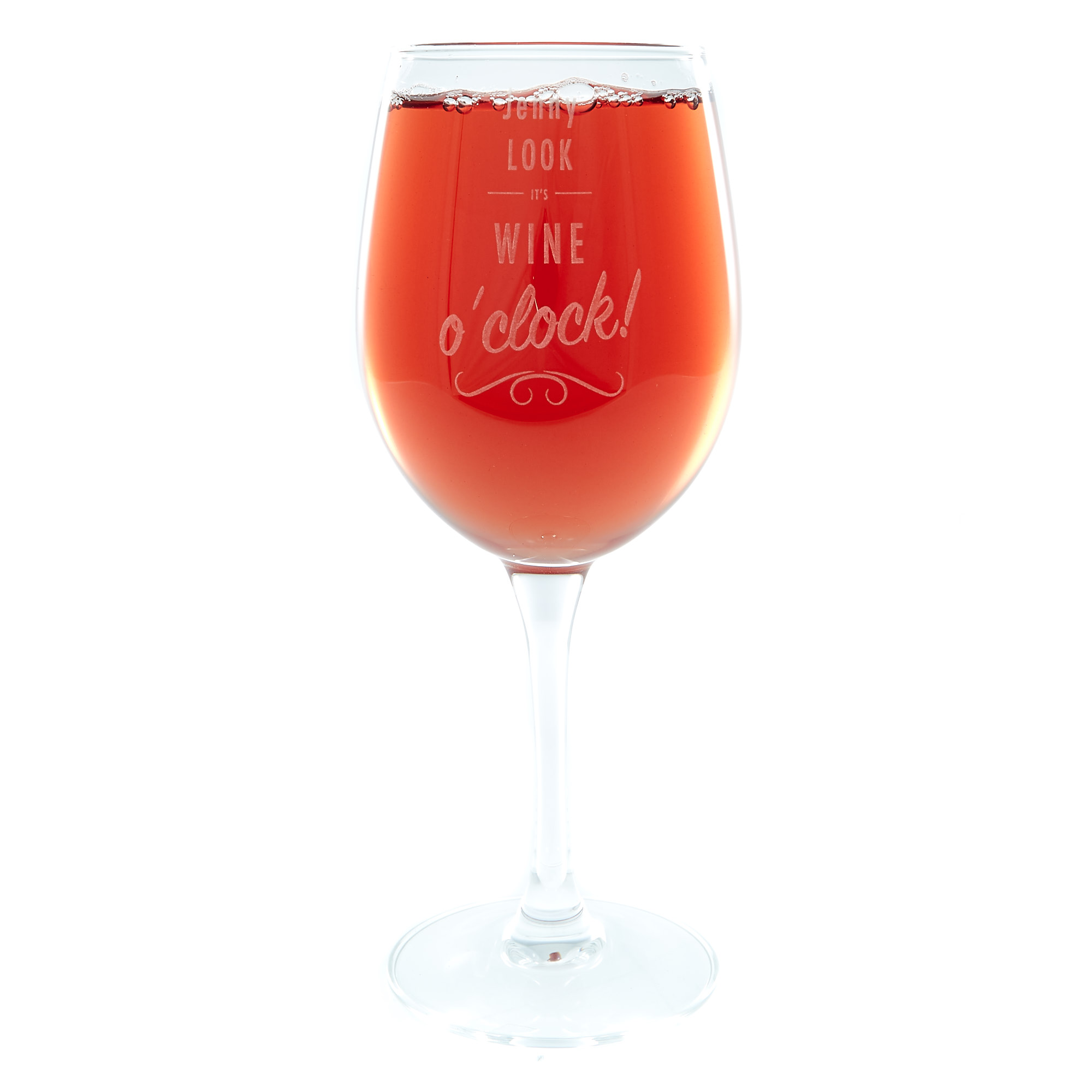 Personalised Wine O'Clock Wine Glass