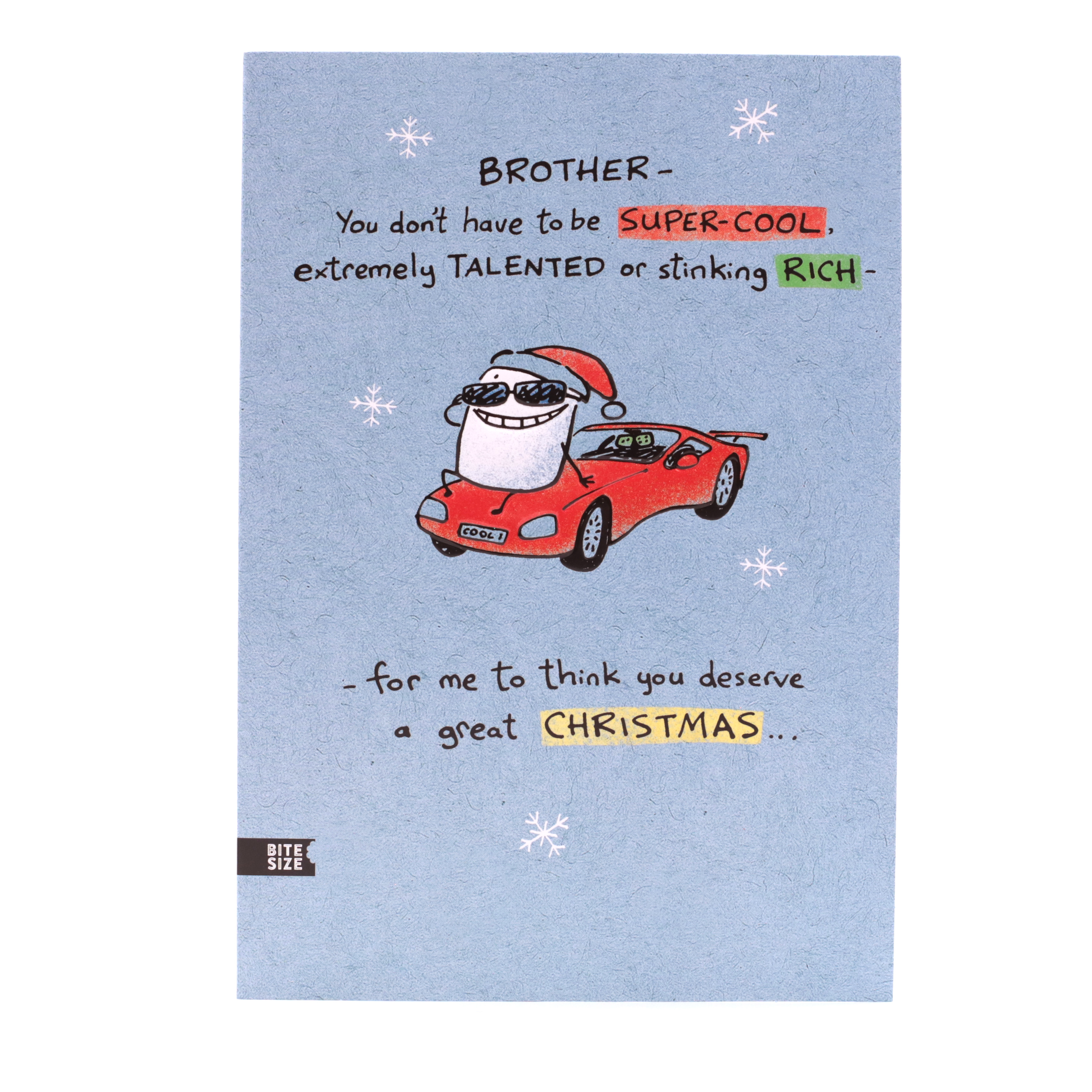 Bite Size Christmas Card - Super Cool Brother