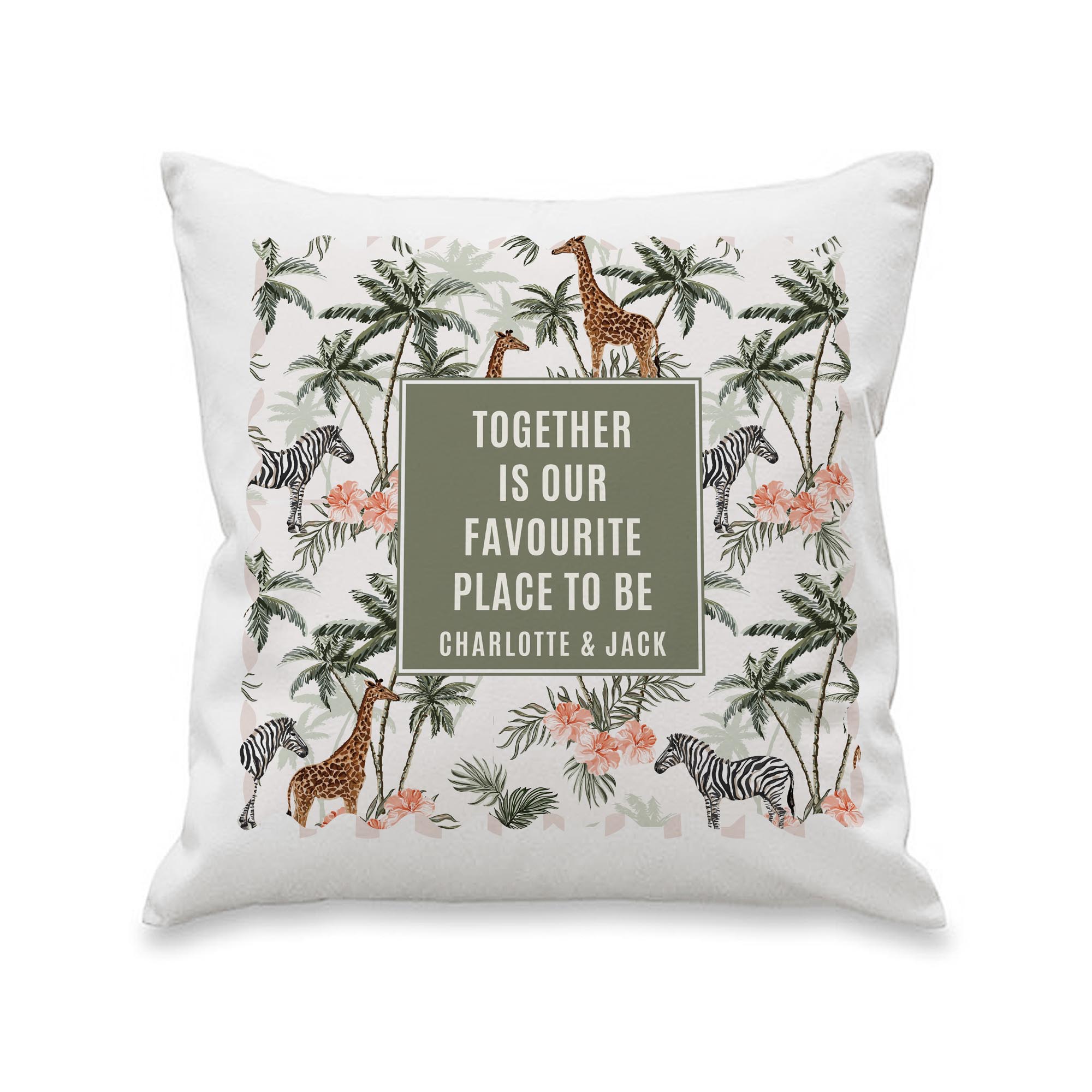 Personalised Jungle Print Cushion