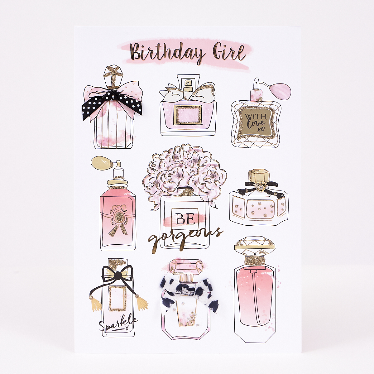 Birthday Card - Be Gorgeous, Pink Perfume | Card Factory
