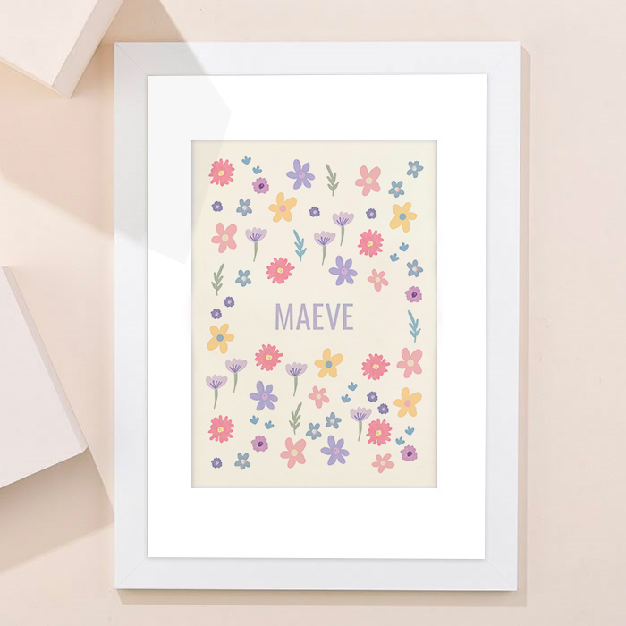 Personalised Flowers Framed Print