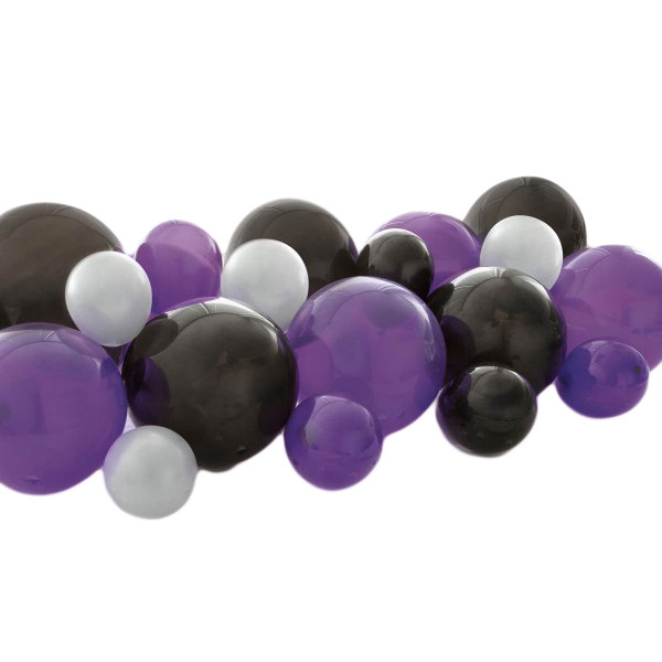 Black, Purple & Silver Balloon Garland Table Runner Kit