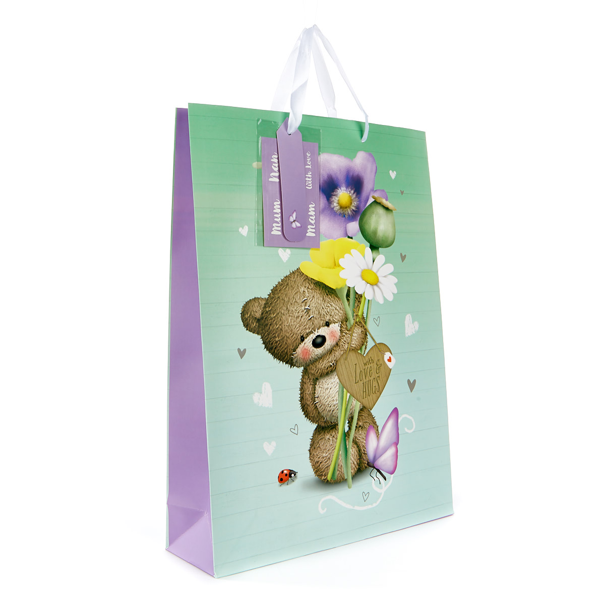 Extra Large Portrait Hugs Bear Gift Bag With Stickers