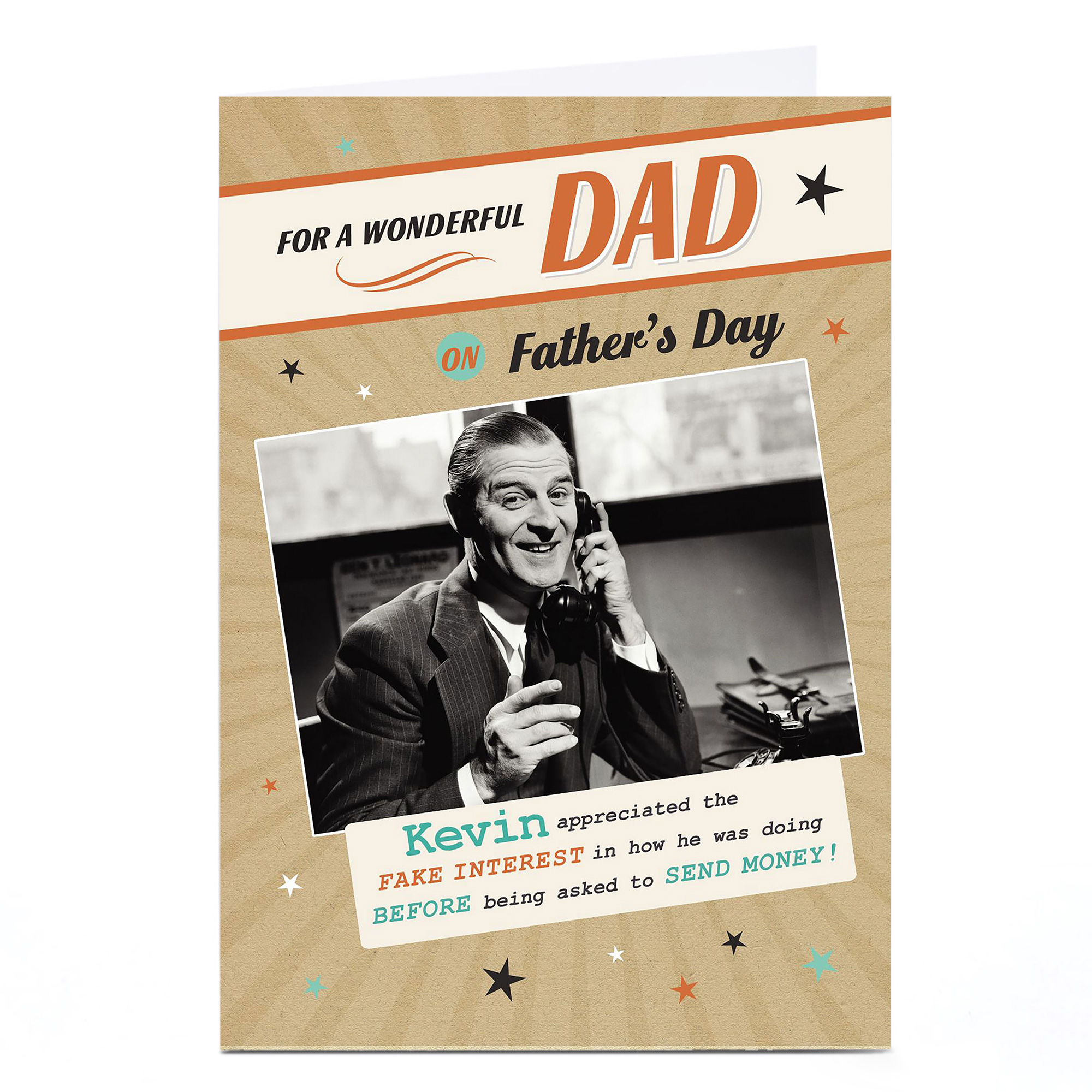 Personalised Father's Day Card - Wonderful Dad