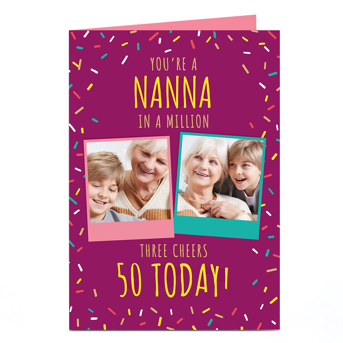 Photo Card - One In A Million Three Cheers, Editable Age