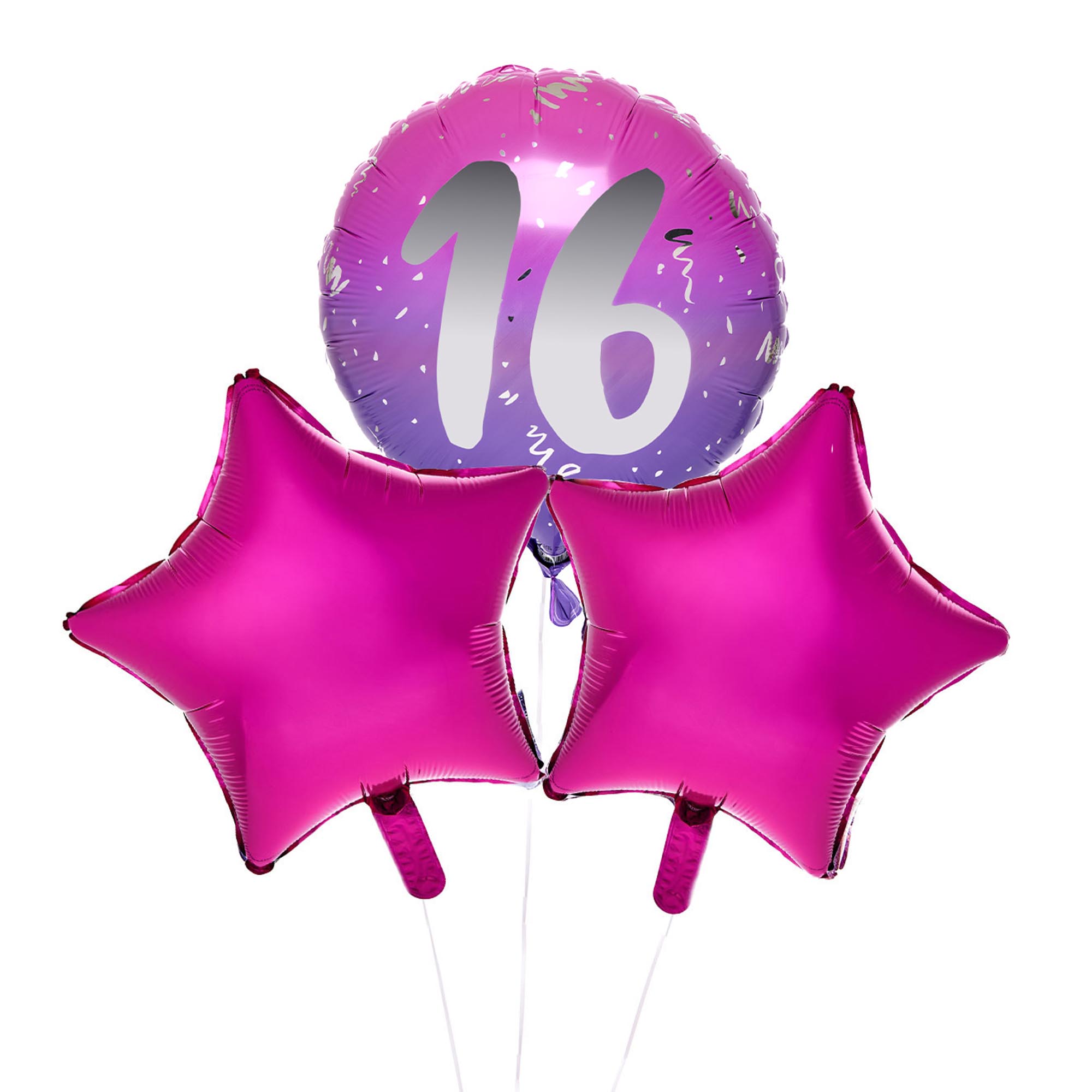 Pink 16th Birthday Balloon Bouquet - Delivered Inflated!