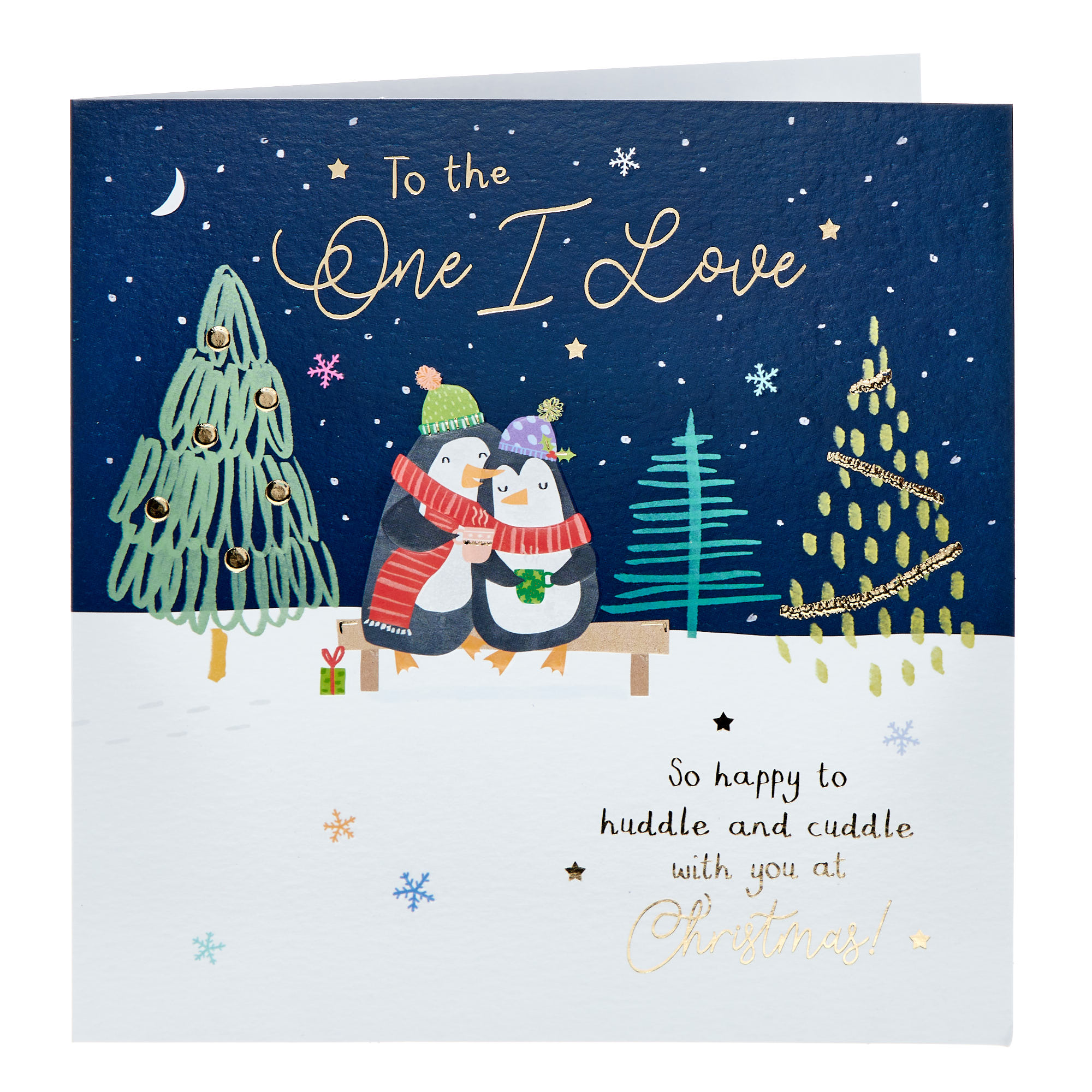 Platinum The One I Love Penguins Christmas Card