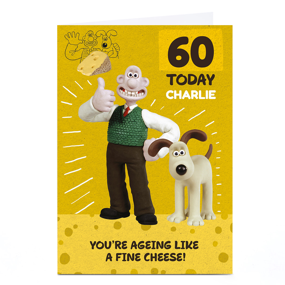 Personalised Birthday Card - Wallace & Gromit A Fine Cheese 