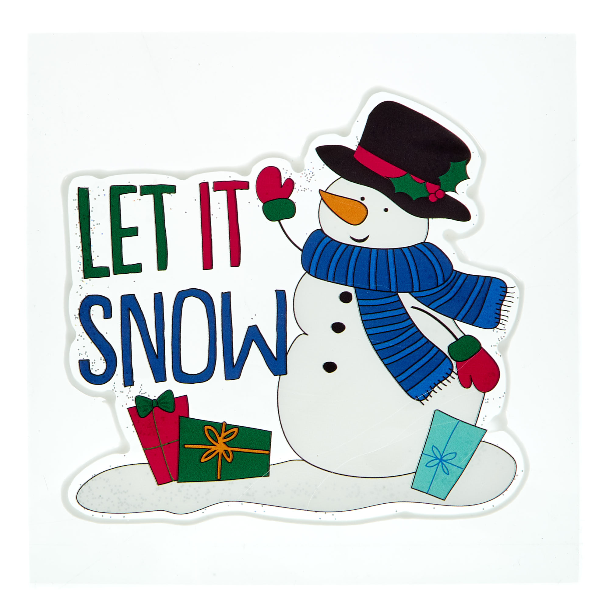 7-Inch Christmas Window Stickers - Let It Snow Snowperson