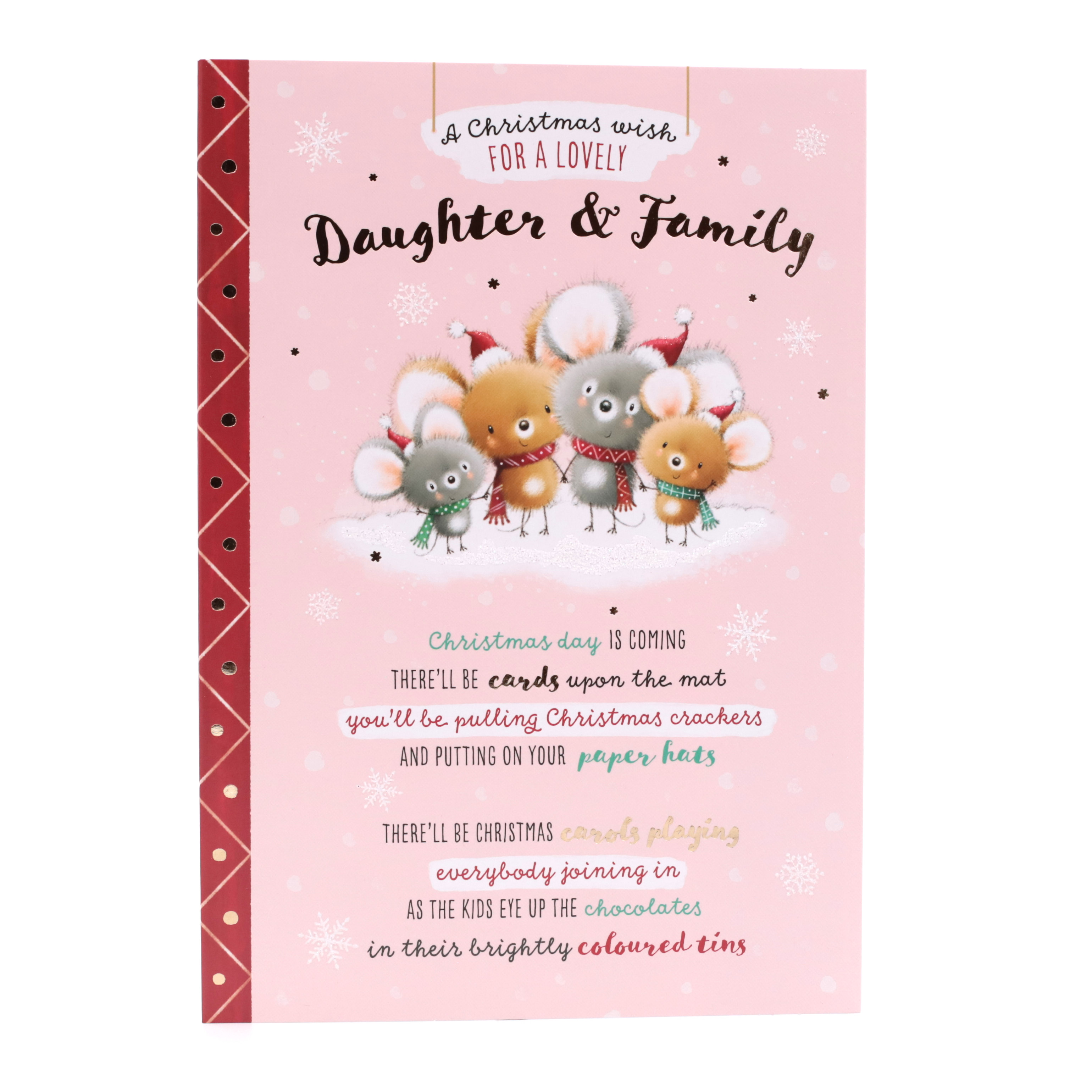 Christmas Card - Lovely Daughter And Family, Cute Christmas Verse