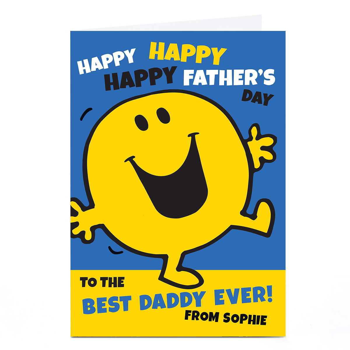 Personalised Mr.Men Father's Day Card - Happy Happy Happy 