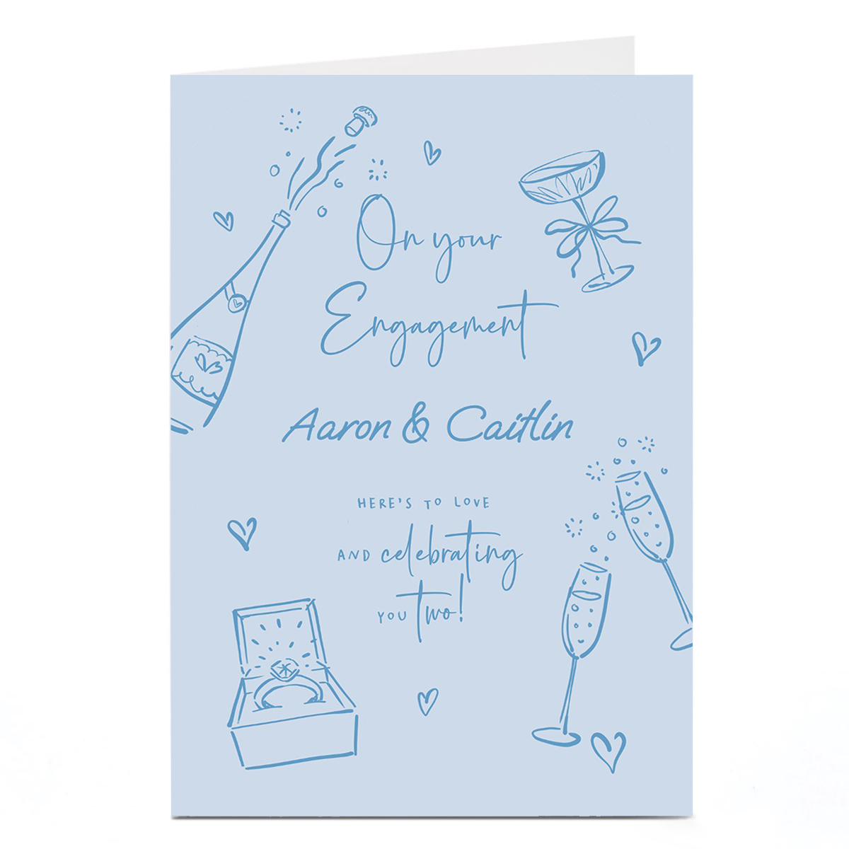 Personalised Engagement Card - Toast To Celebrating You Two