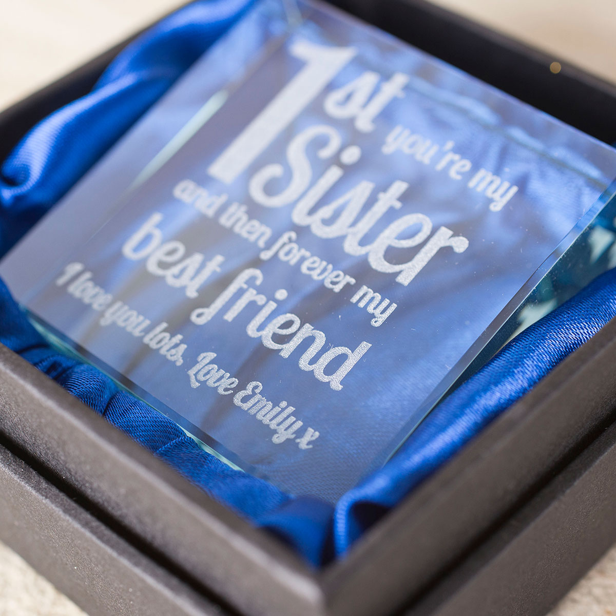 Personalised Engraved Glass Token - 1st You're My Sister, Forever Best Friend