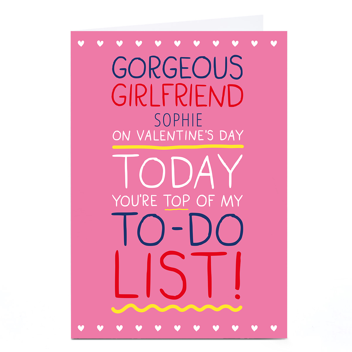 Personalised Shout! Valentine's Day Card - Girlfriend To Do List