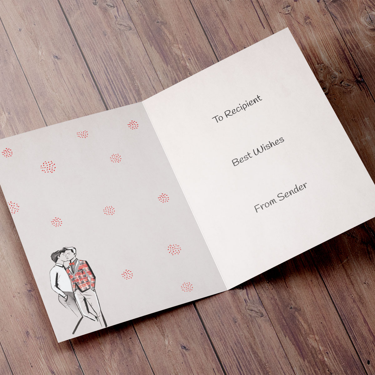 Personalised Card - Fiance Illustrated Men