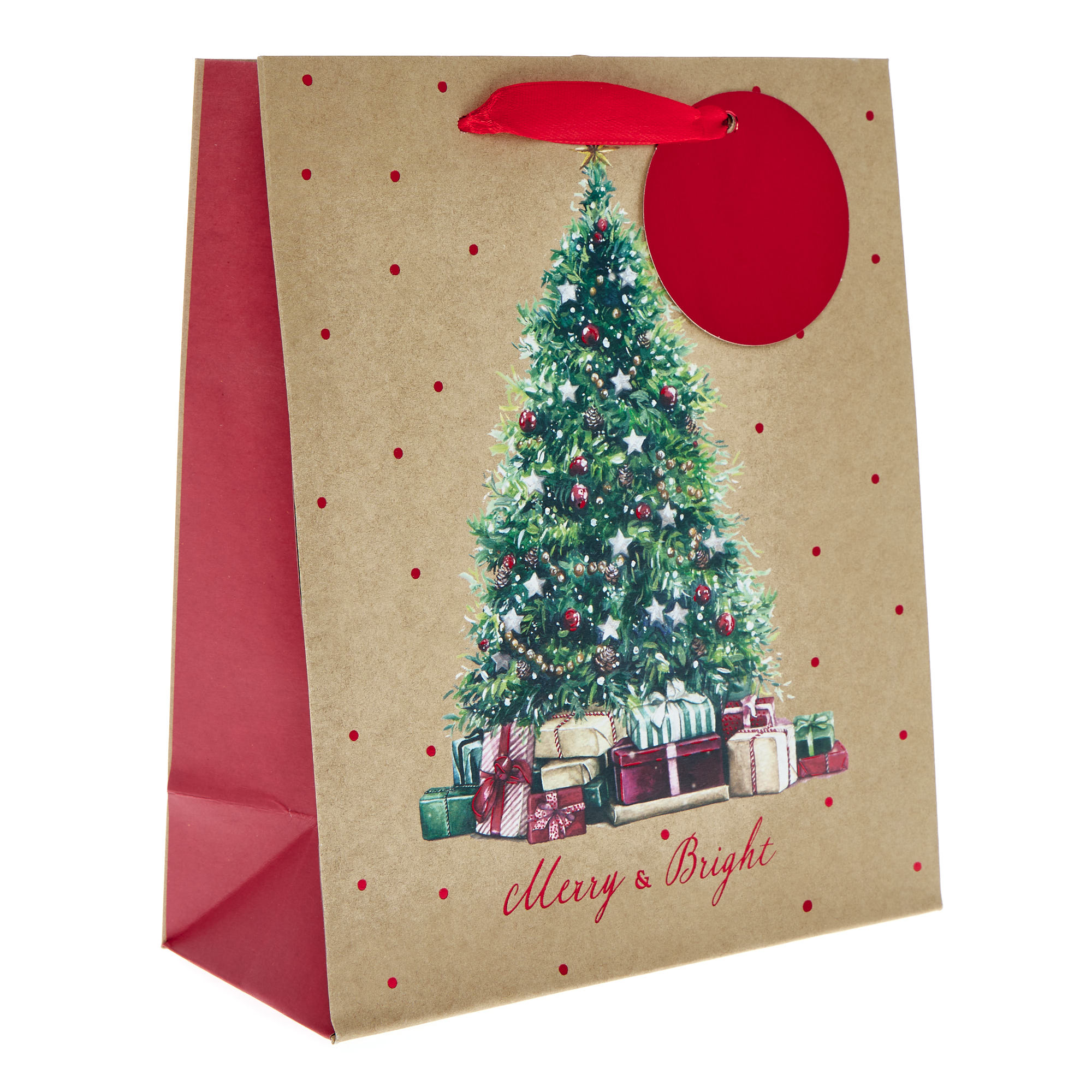 Medium Portrait Traditional Christmas Tree Gift Bag