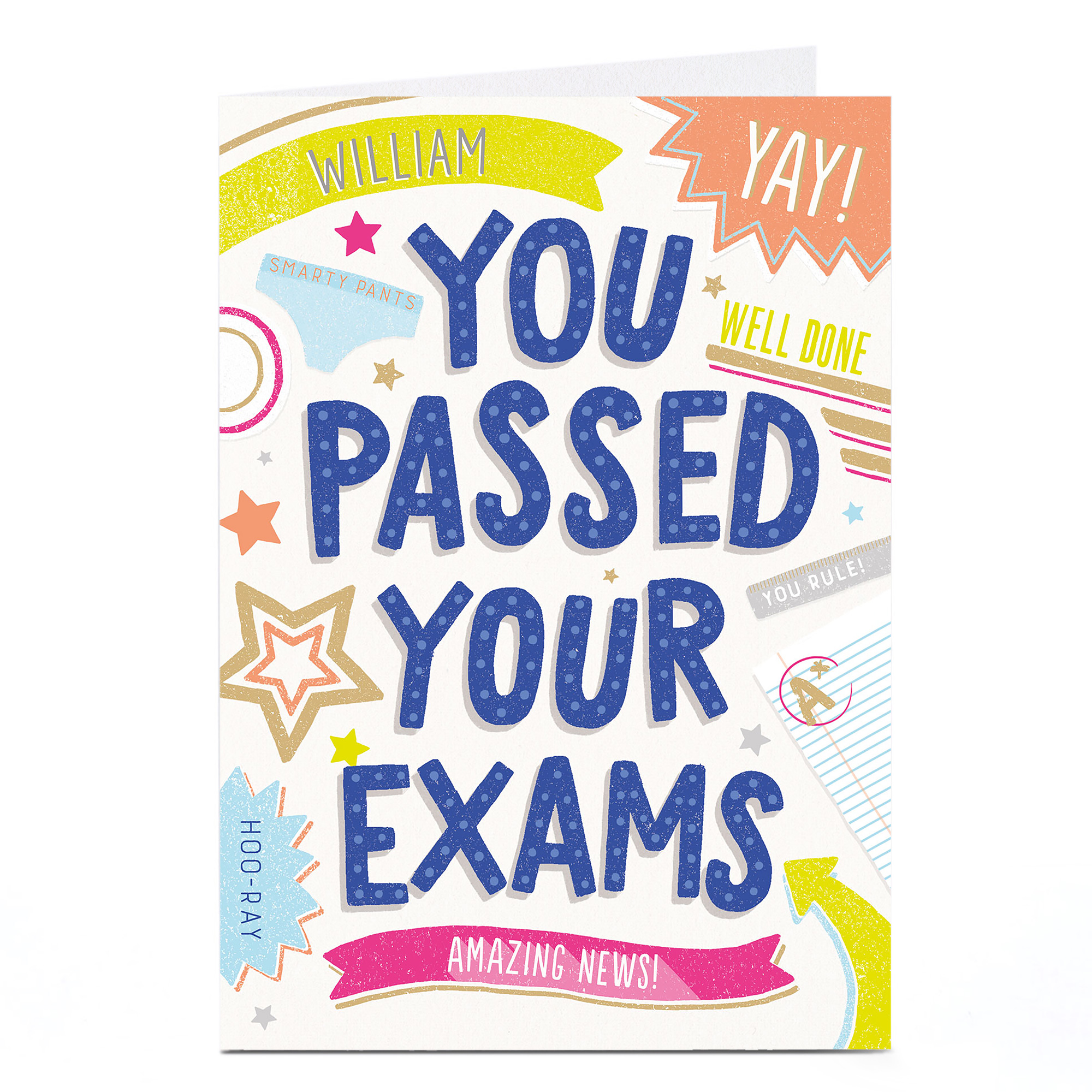Personalised You Passed Card - Amazing Exam News