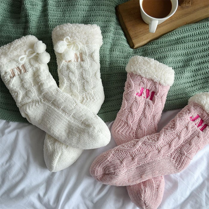 Personalised Monogram Super Soft Slipper Socks