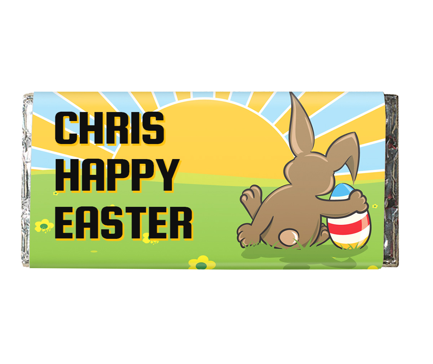 Personalised Chocolate Bar - Easter Bunny Sunset