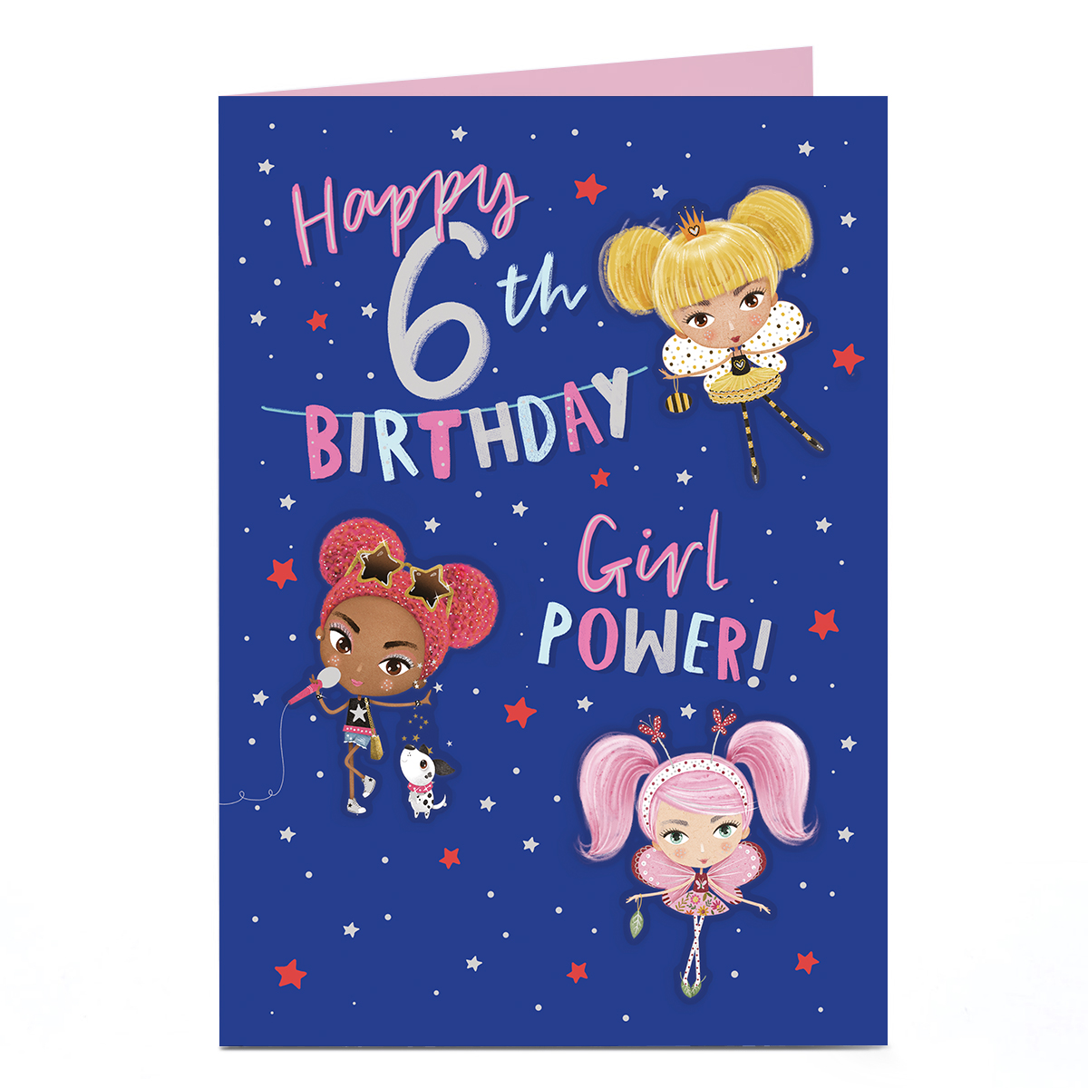 6th Birthday Card - Girl Power