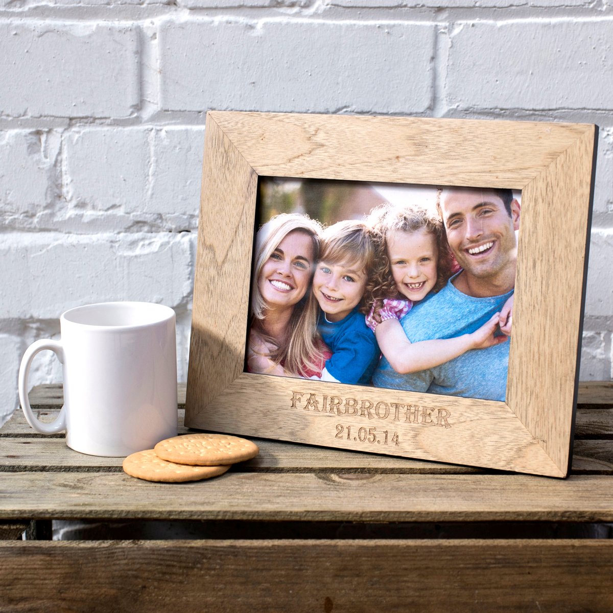 Personalised Engraved Wooden Photo Frame - Family Name