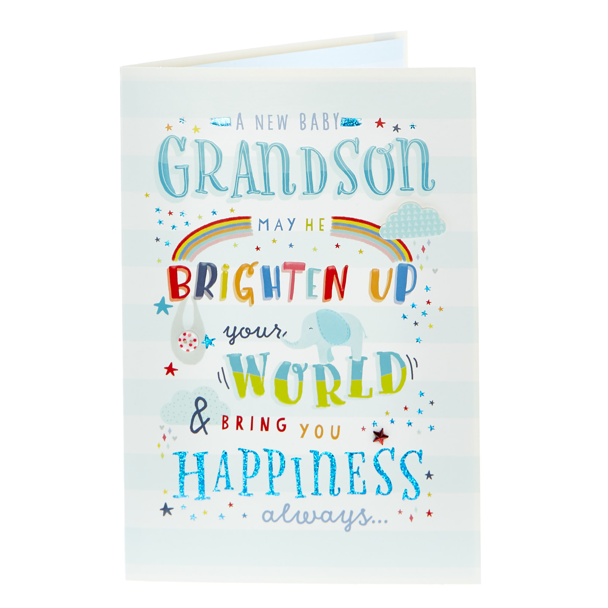 New Baby Card - Grandson, Happiness