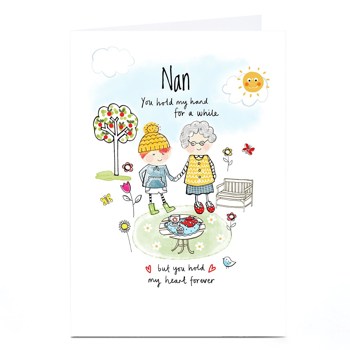 Personalised Mother's Day Card - Hold My Hand Hold My Heart, Nan