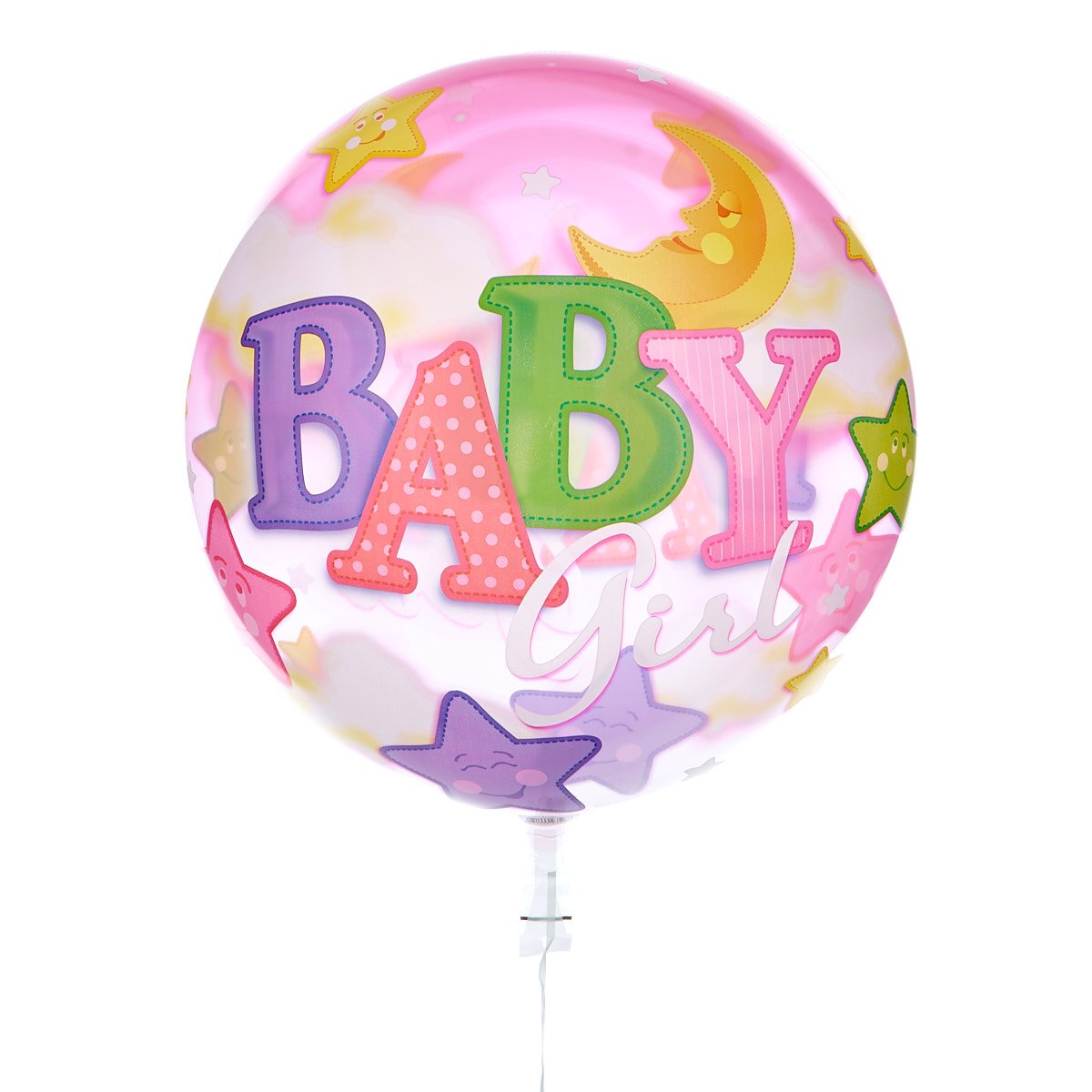 22-Inch Bubble Balloon - Baby Girl - DELIVERED INFLATED!