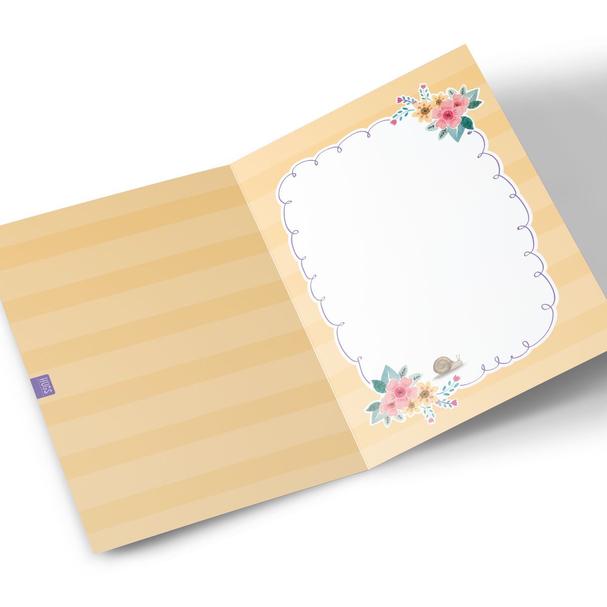 Personalised Hugs Bear Card - Purple Flower