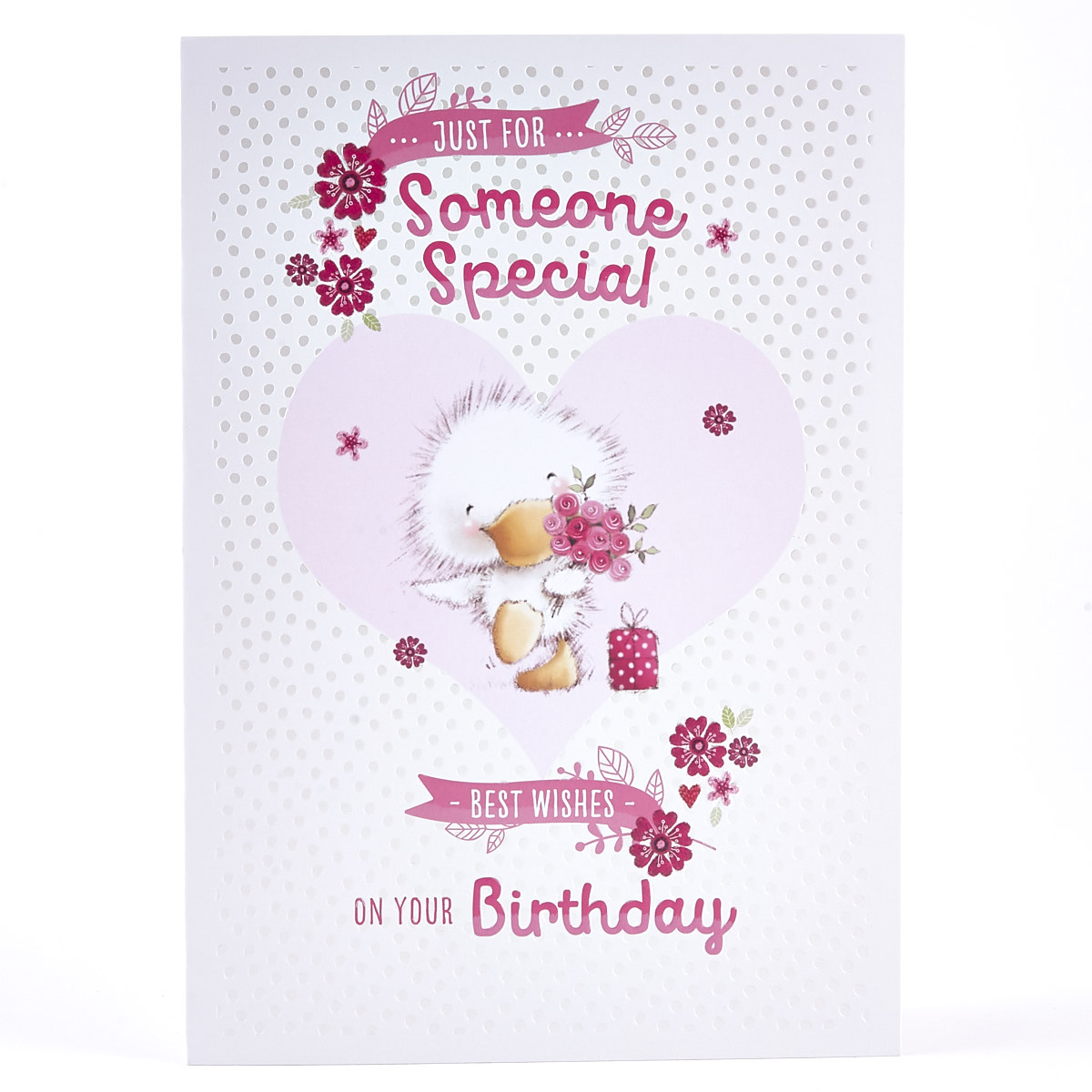 Birthday Card - Duckling With Flowers 