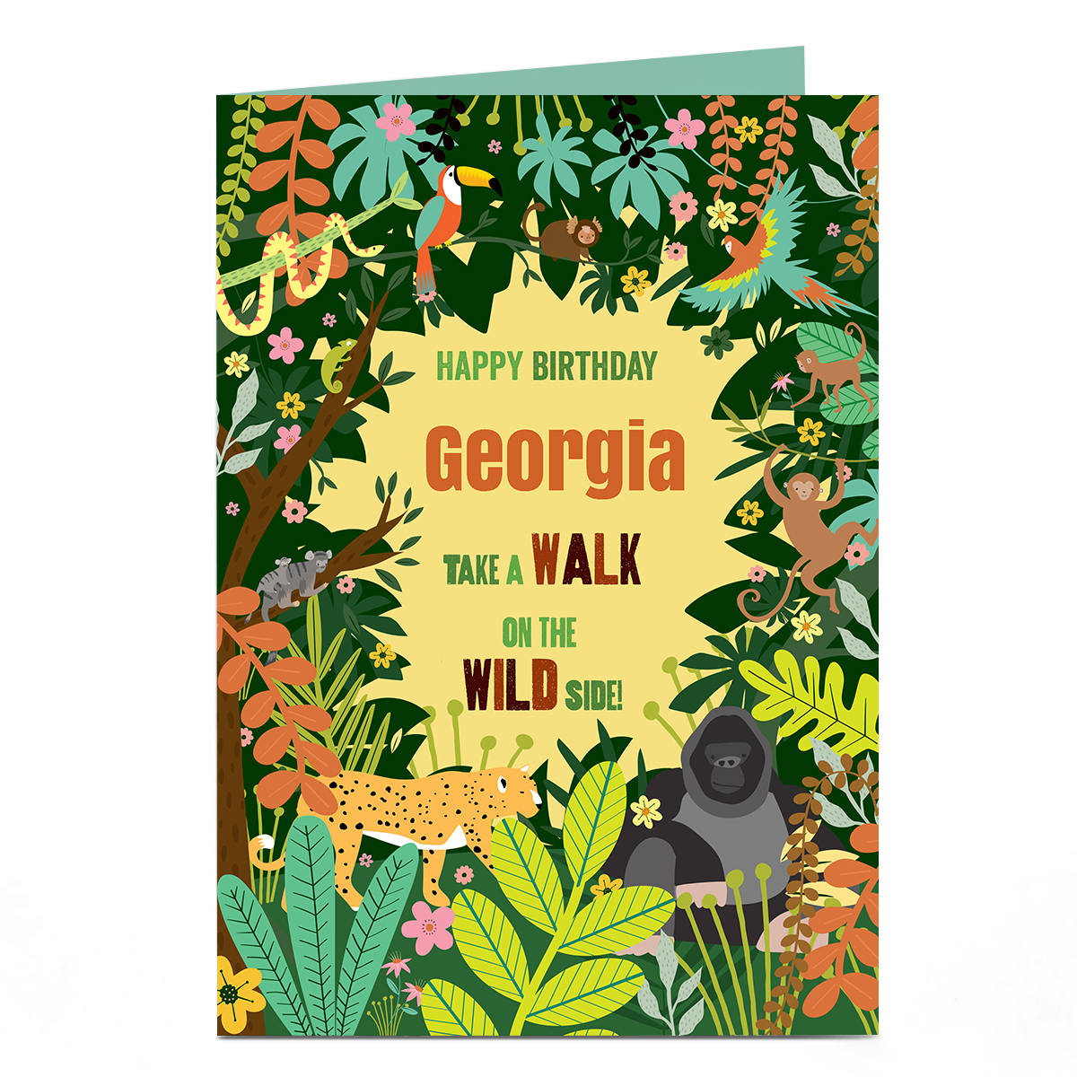 Personalised Birthday Card -  Walk On The Wild Side 