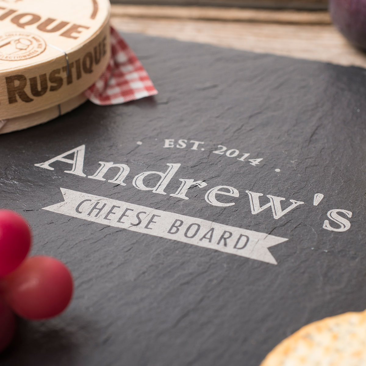 Personalised Engraved Slate Cheeseboard - Established