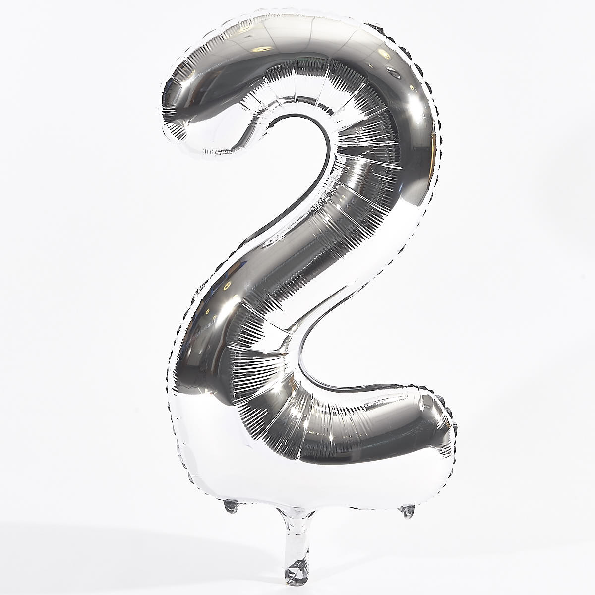 Silver Number 2 Foil Giant Helium Balloon (Deflated)