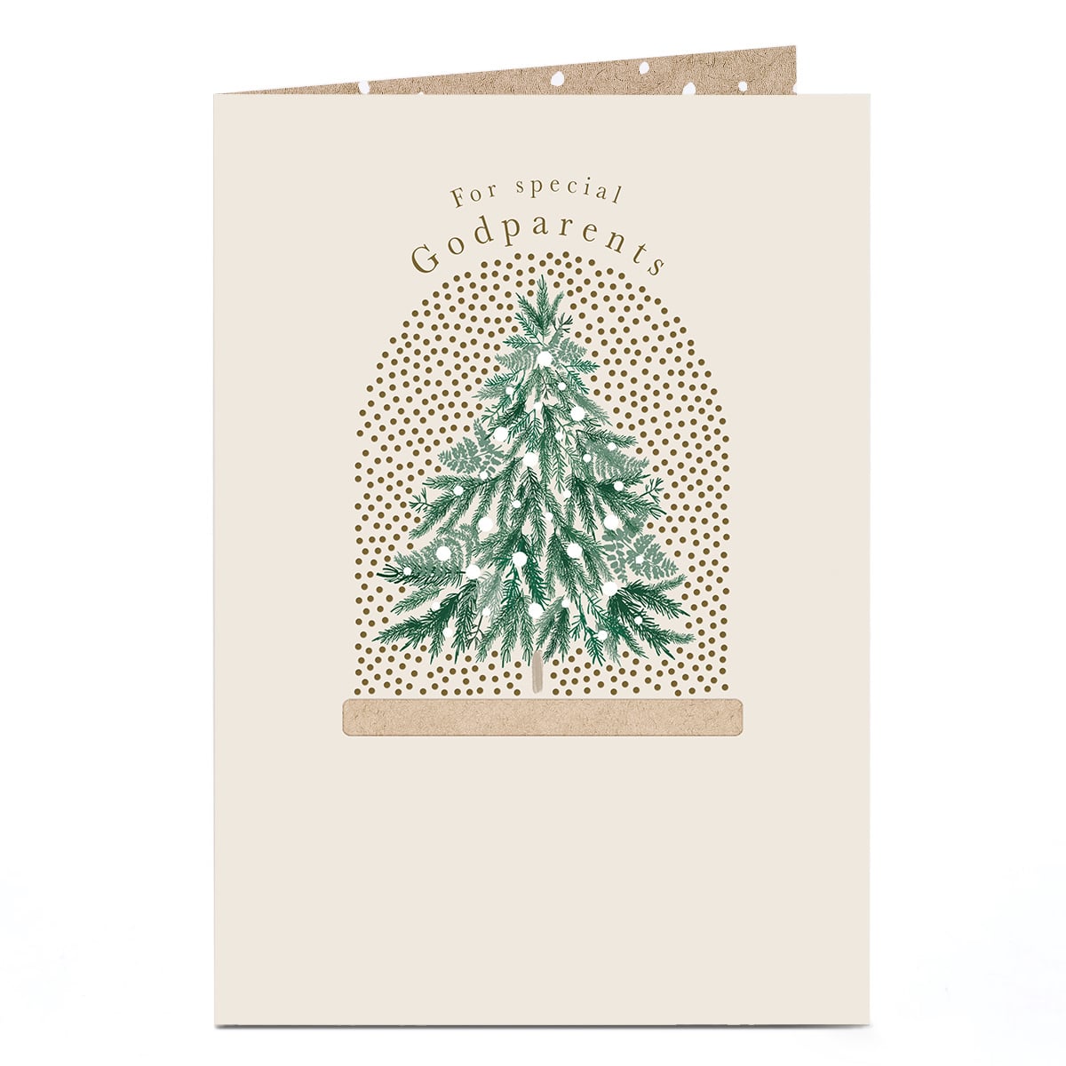 Christmas Card - Bright Christmas Tree, Godparents