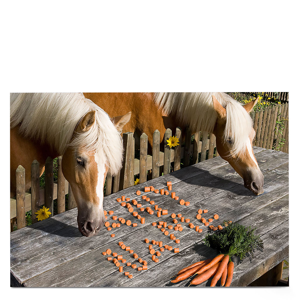 Personalised Card - Horses & Carrots