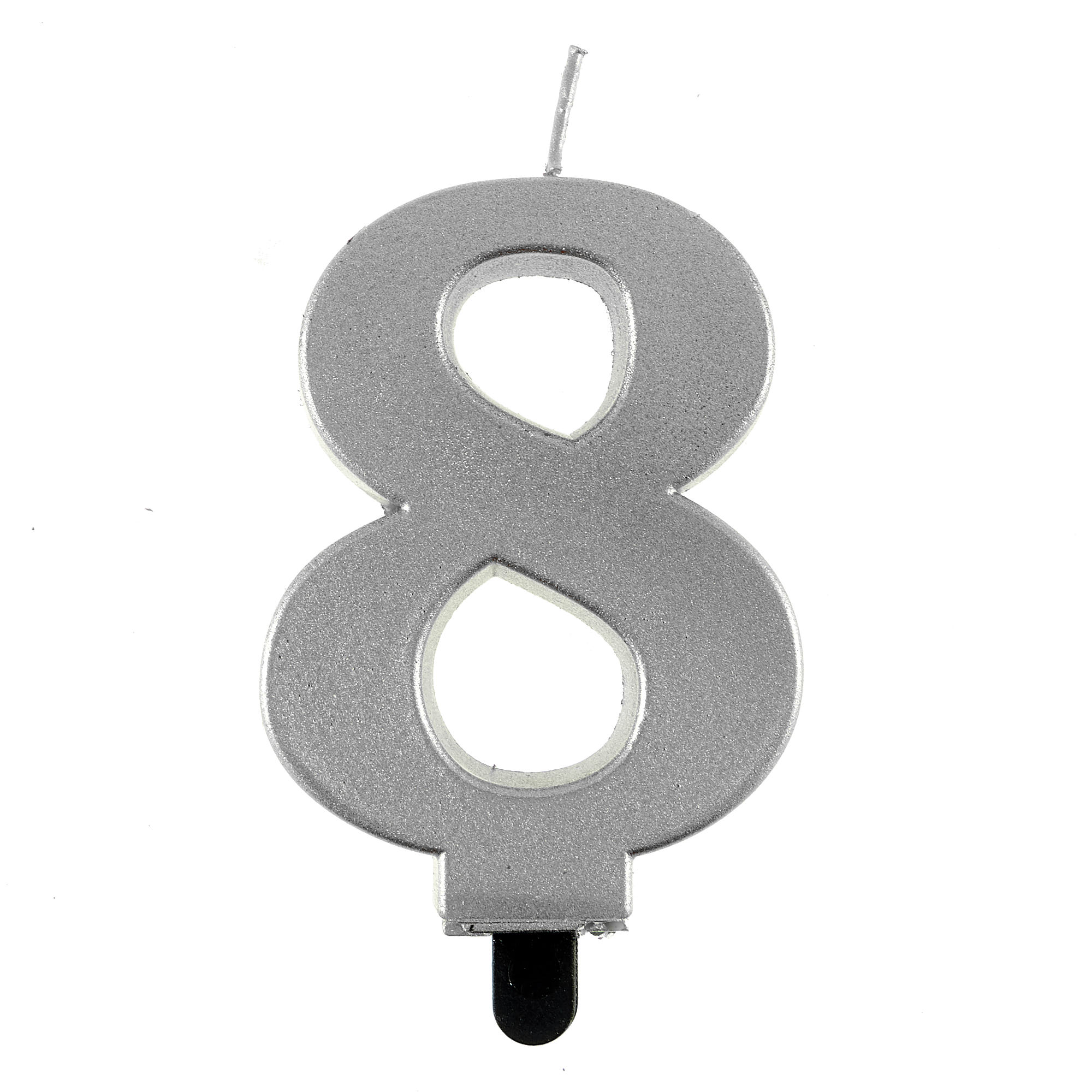 Silver Number 8 Cake Candle 