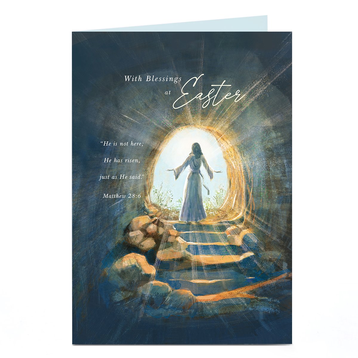 Personalised Easter Card - Easter Blessings Matthew 28.6 