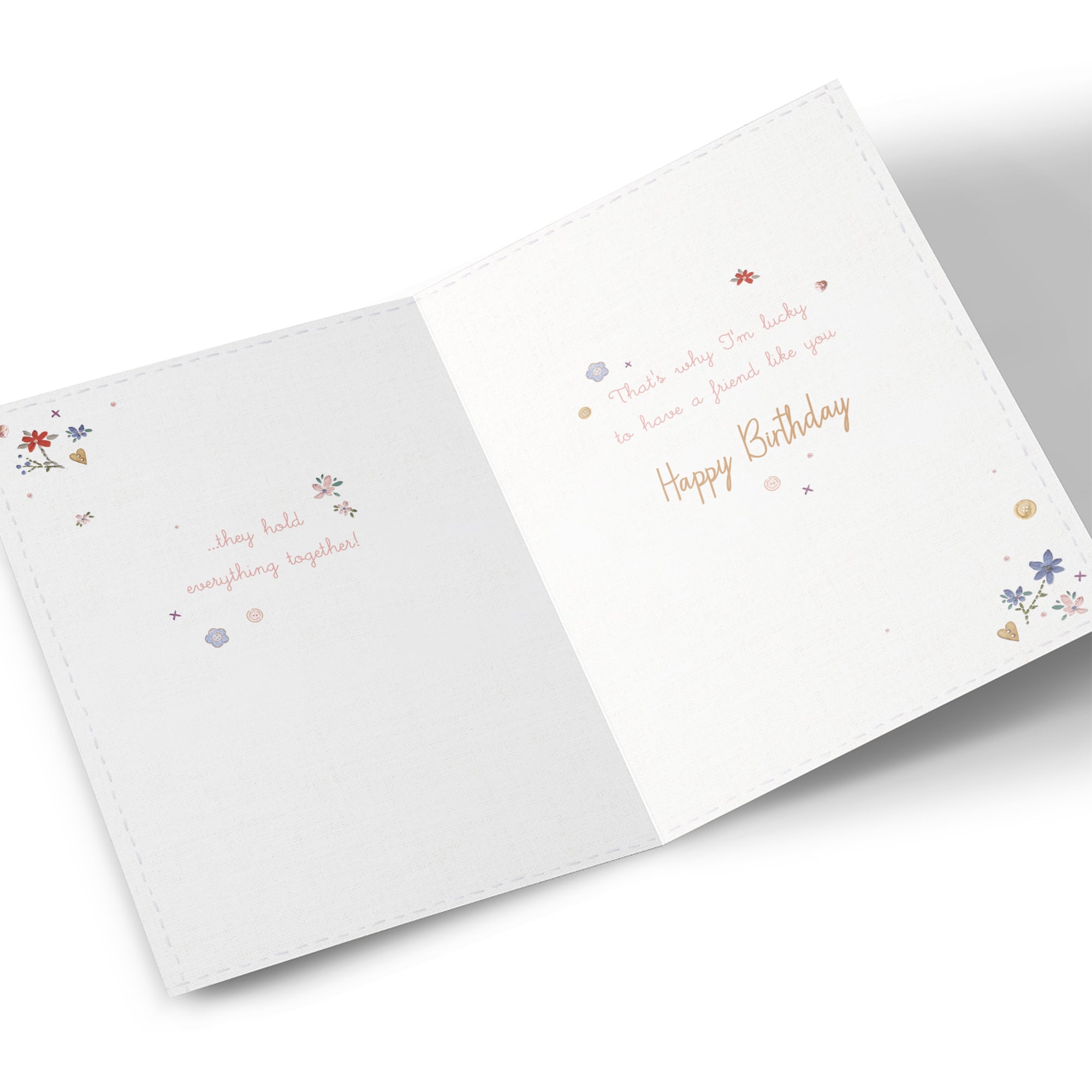 Birthday Card - Good Friends Are Like Buttons