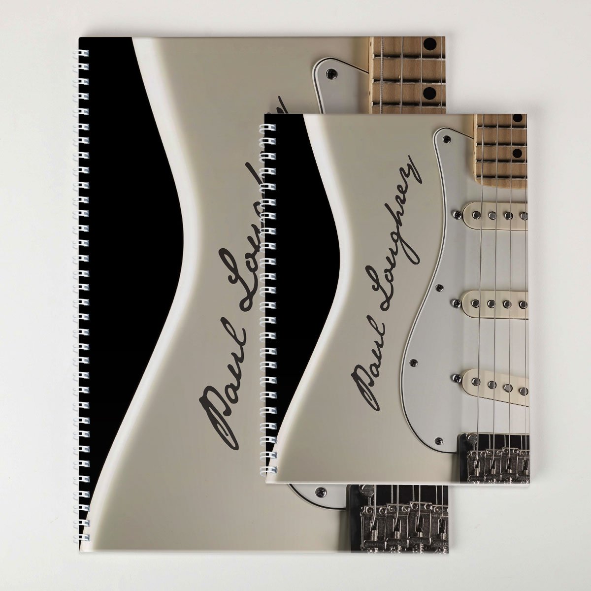 Personalised Cream Guitar Notebook