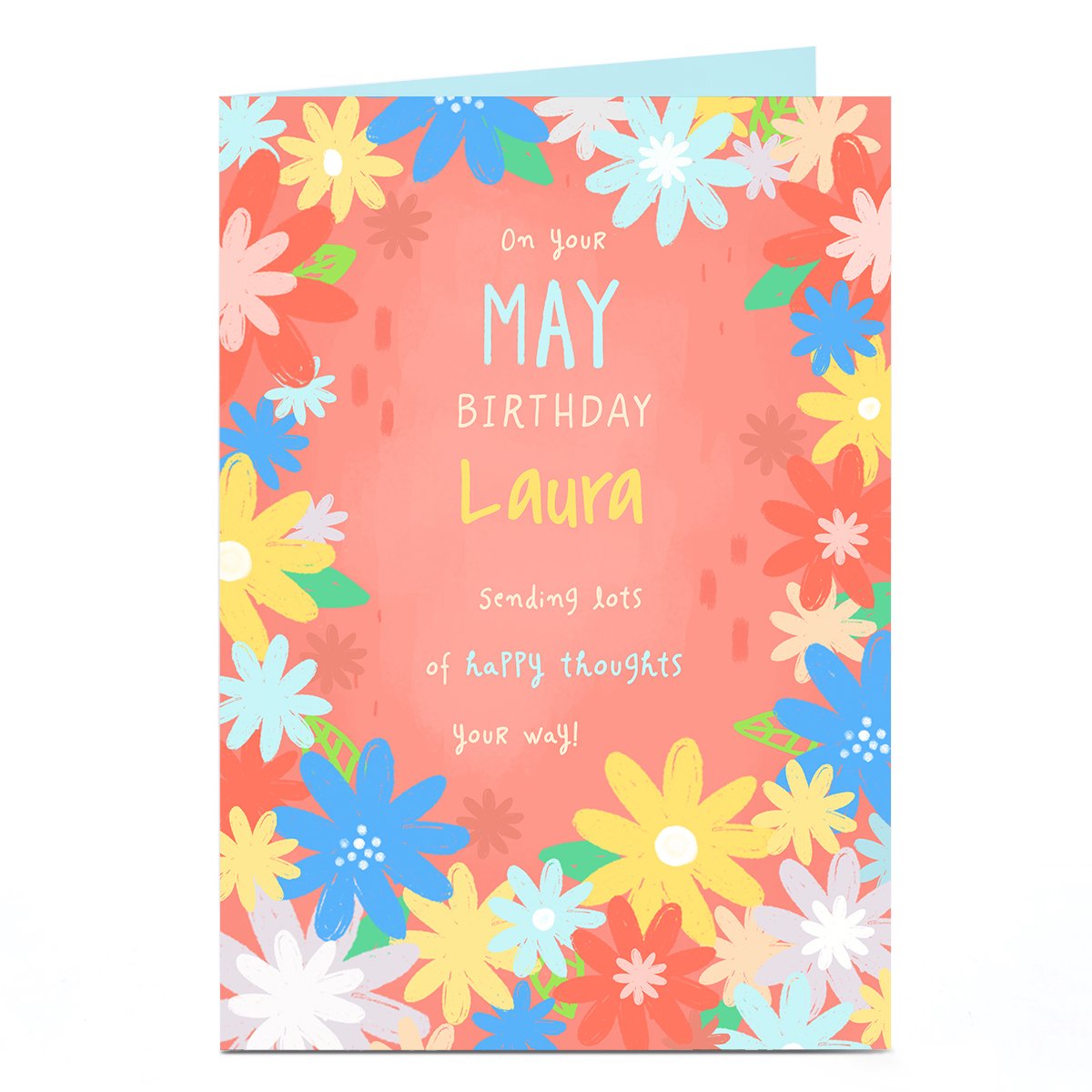 Personalised Birthday Card - May Birthday Happy Thoughts