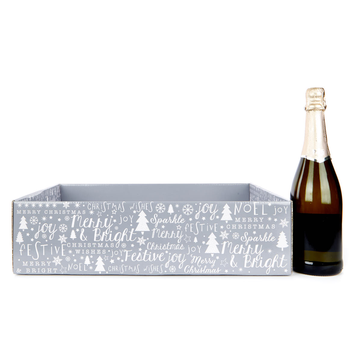Grey and White Flat-Pack Gown Christmas Gift Box