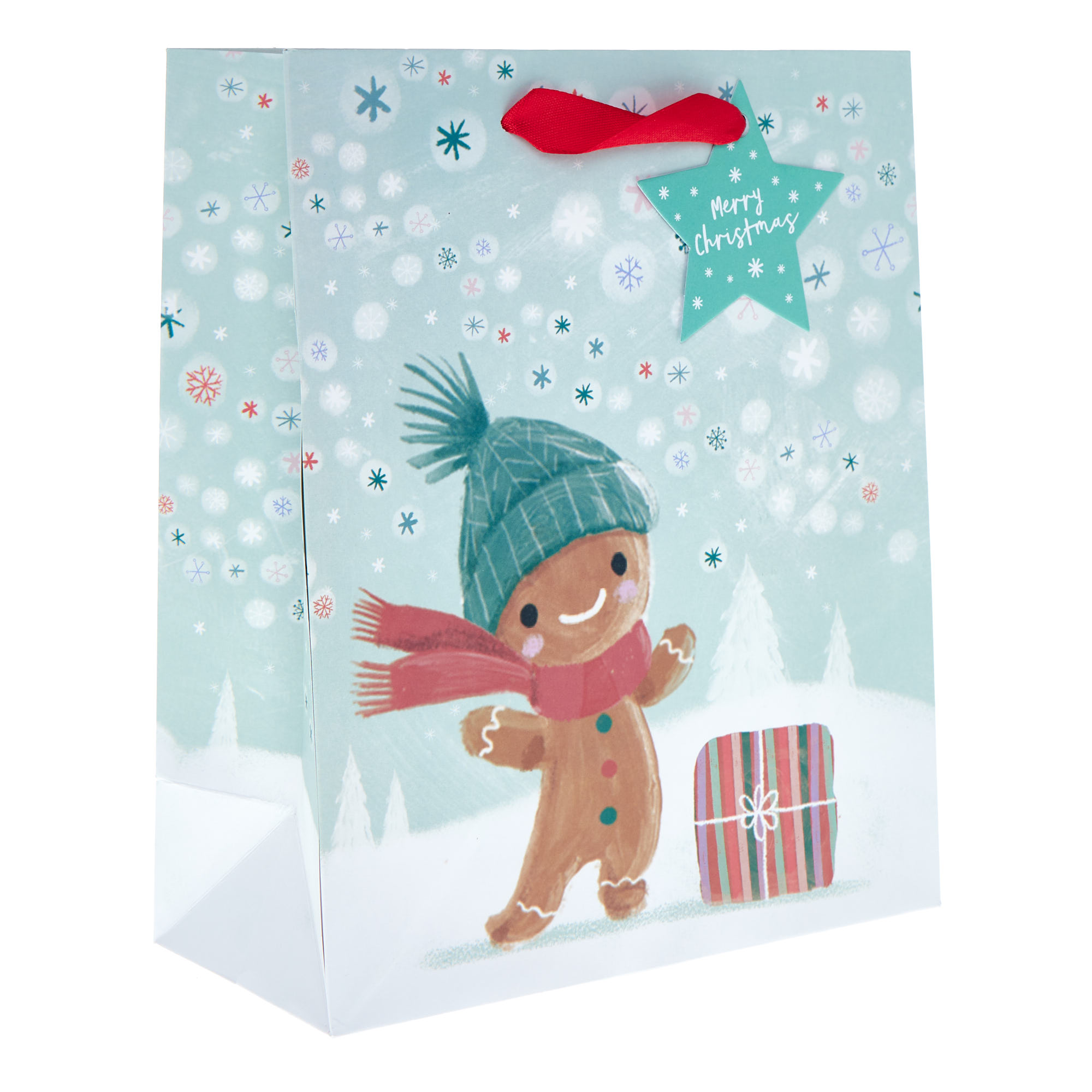 Medium Portrait Gingerbread Man Gift Bag