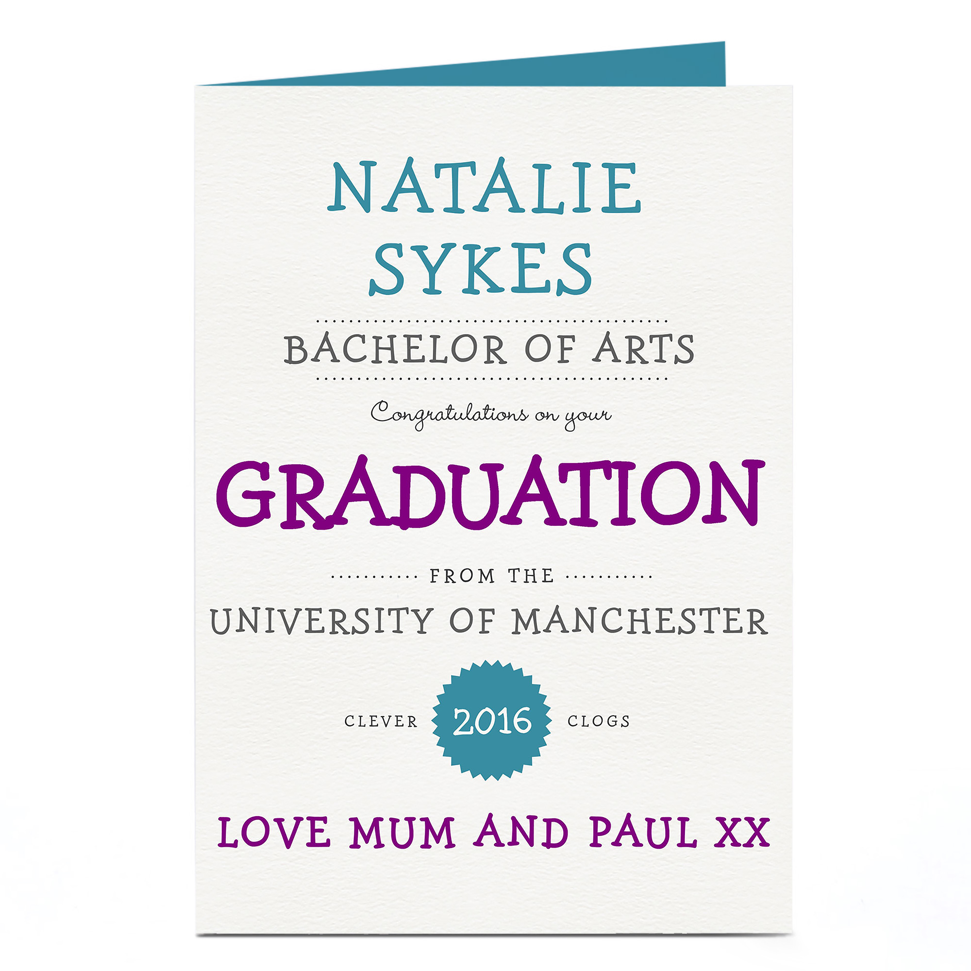 Personalised Graduation Card - Congratulations