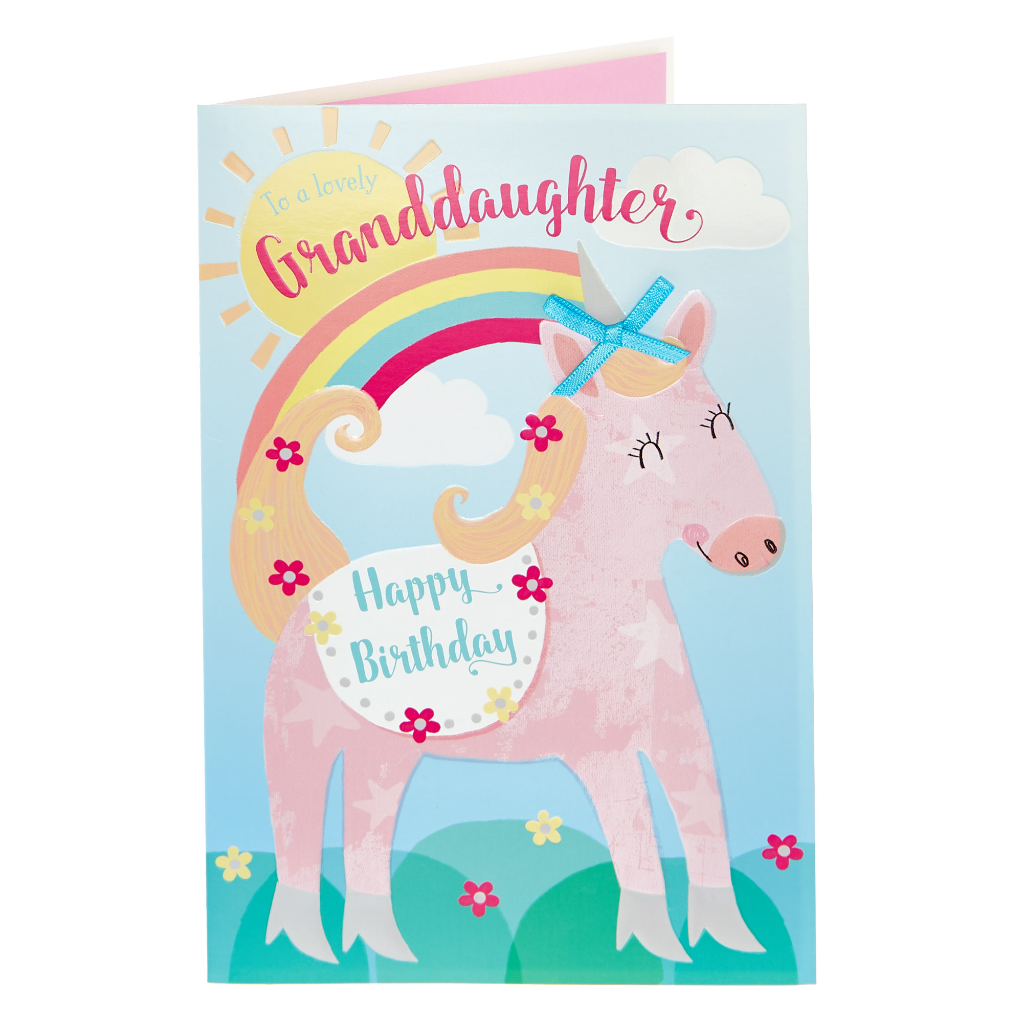 Birthday Card - Lovely Granddaughter Unicorn